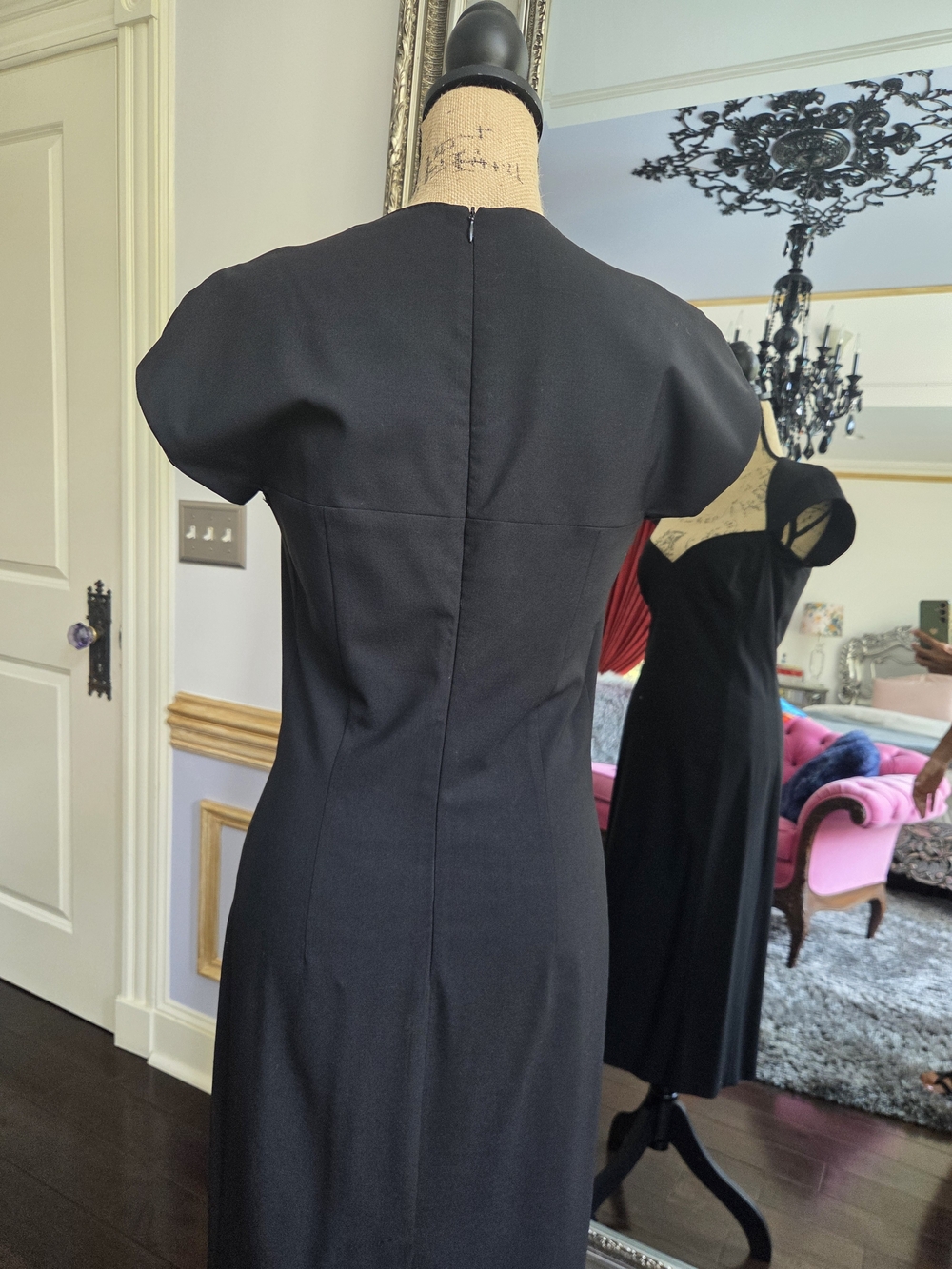 Vtg. Moschino Black Sweetheart Midi Dress 10 - Picture 5 of 6